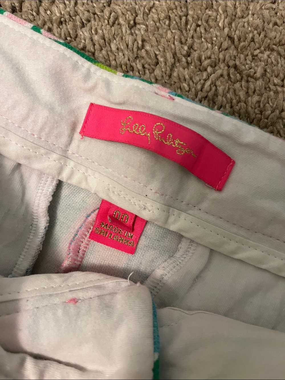 Lilly Pulitzer Pink Tropical Print Bermuda Shorts 00 - Picture 4 of 5